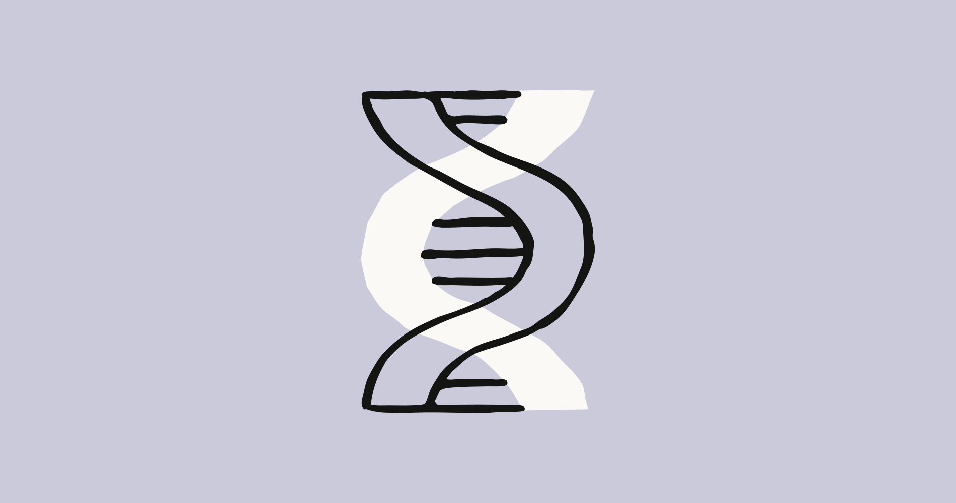 Stylized double helix representing the intersection of science and human potential