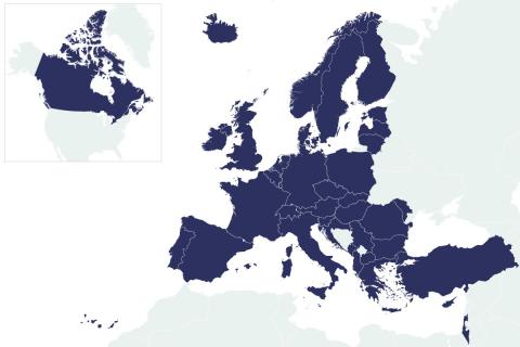 The EU map next to the Canadian one.